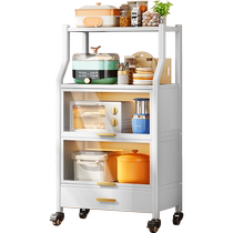 Handsome kitchen nip sewn shelving with floor multilayer containing cabinet microwave boiler Dining Side Cupboard Storage Racks