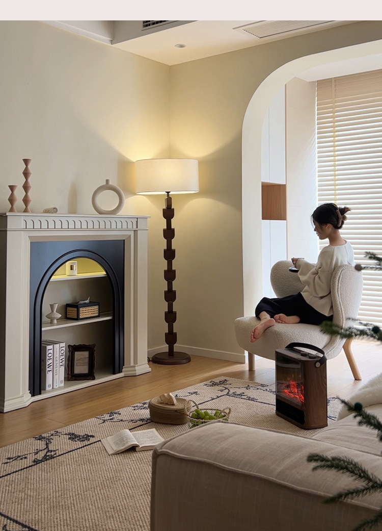 шкаф для ванной 巢趣法式奶油风实木壁炉装饰柜复古客厅壁炉边柜入户壁炉玄关柜