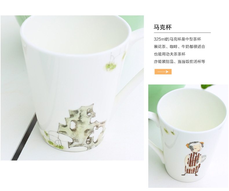 Jade cypress Japanese mark cup glass ceramic white porcelain creative glass ceramic keller cups