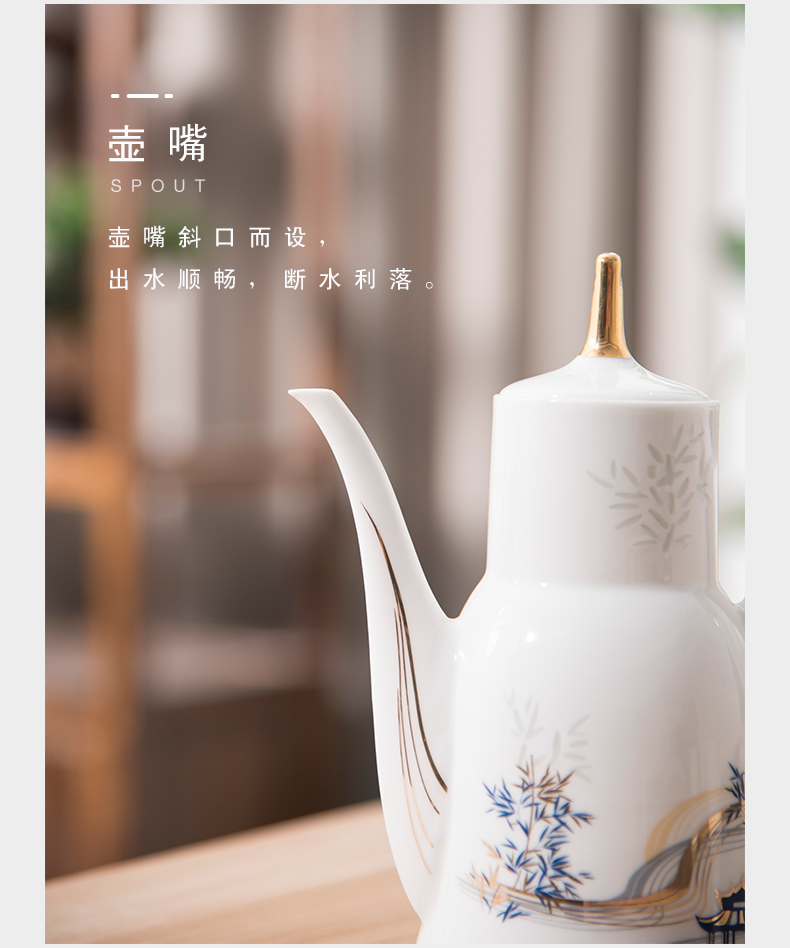 Jade BaiLingLong glaze color in wine wine 9 woolly heating jingdezhen porcelain wine wine handicraftsmen