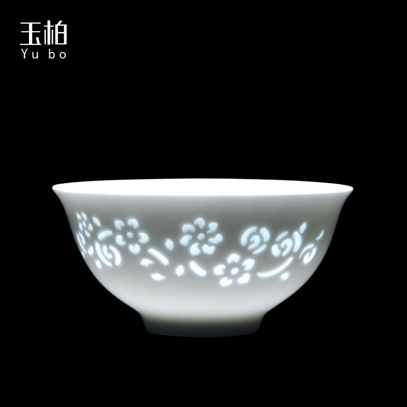 Pure white jade BaiLingLong bowl can be customized and exquisite LOGO jingdezhen ceramic 4.5 inch small bowl be spring