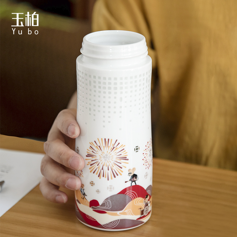 Jade cypress jingdezhen ceramics and exquisite keep - a warm glass practical winter winter ultimately responds cup rock music single cup package mail