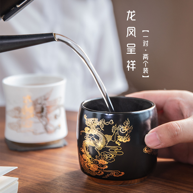 Jade cup BaiLingLong couples creative ceramic cup gift wedding festival days in extremely good fortune small cup