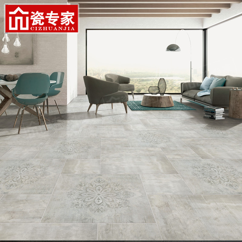 Nordic industrial grey cement brick 600x600 antique brick LOFT Wind kitchen Methodist Balcony Bedroom Guest Dining Room Tiles