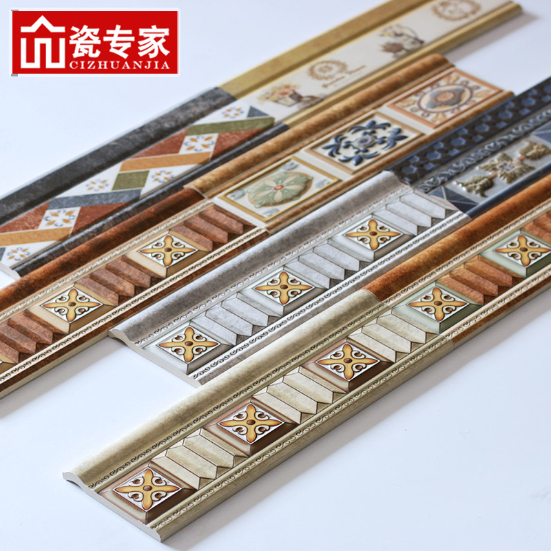 Antique brick waist line tile powder room kitchen decoration strip bathroom 300 Antique flower wall brick accessories waist flower