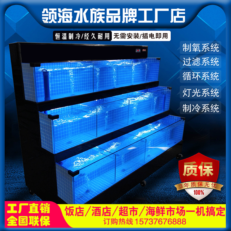 Seafood pool restaurant fish tank mobile shellfish pool supermarket selling fish constant temperature refrigeration energy saving noise reduction all-in-one commercial