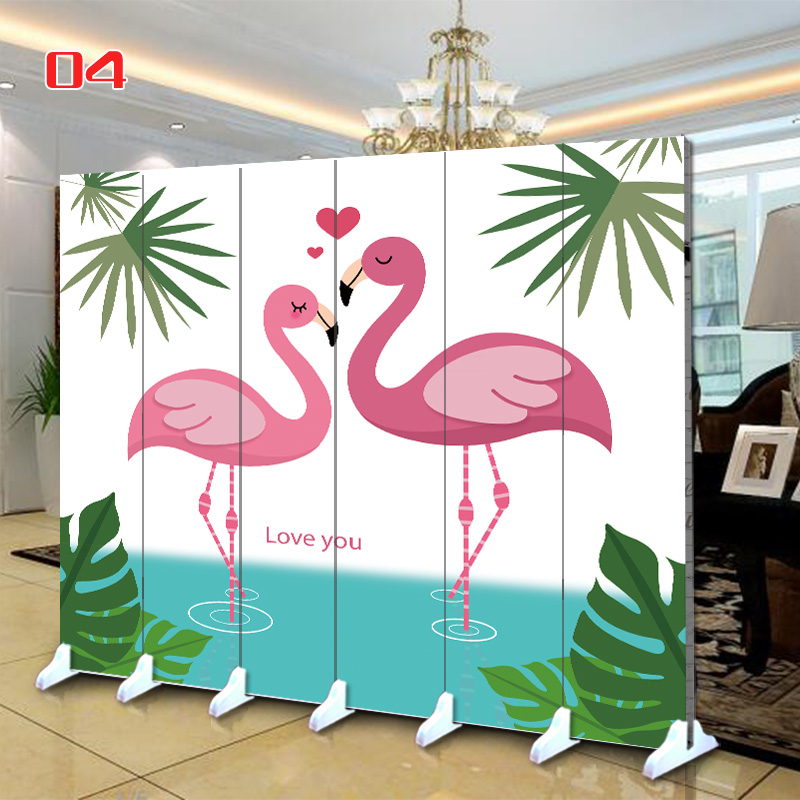 Phong cách châu Âu phòng khách phòng ngủ màn hình phân vùng đơn giản hiện đại phim hoạt hình flamingo hoa văn phòng hiên thời trang di động màn hình gấp - Màn hình / Cửa sổ bức bình phong