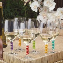 Creative spring spiral silicone wine glass recognizer silicone wine glass label party wine mark mark