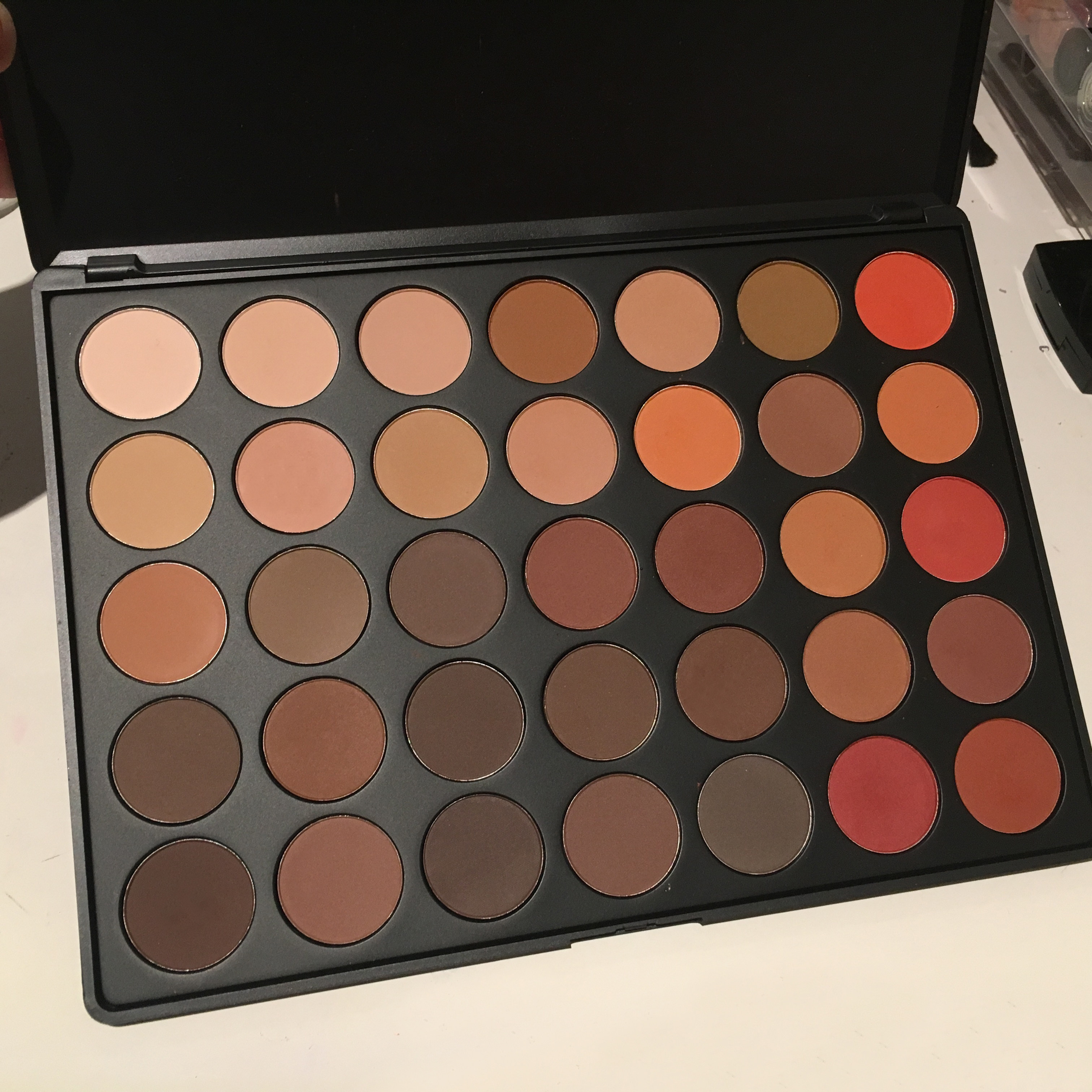 35 color full foggy face eye shadow pan 268 alternative color dirty orange pumpkin color wine red brick red earth color 35OM eye shadow pan