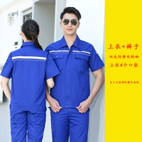 [Топ + брюки] Ярко-синие антистатические короткие рукава.