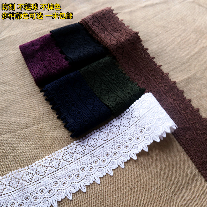 9 cm black and white blue green coffee thickened embroidery water soluble hollow lace lace skirt hem skirt auxiliary