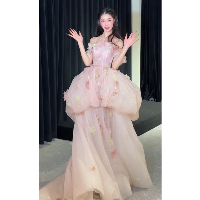 High-End Evening Dress, Fairy-Like Style, Graduation Student Day, Coming-Of-Age Ceremony, Princess Dress, Morning Gown, Female Bride, Morning Photoshoot, Light Wedding Dress