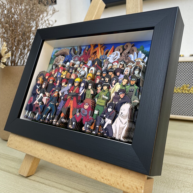 Naruto 3D Pop-Up Figure Merchandise: Naruto, Sasuke, Akatsuki, Itachi, Jiraiya, Birthday Gift for Boys, Display Stand