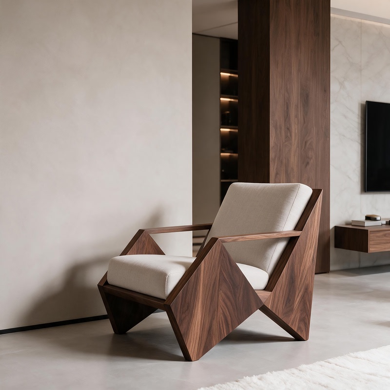 Designer Style North American Black Walnut Single Sofa Chair, Light Luxury Living Room Tea Room Guest Chair, All Solid Wood Master Chair Designer Style North American Black Walnut Single Sofa Chair, Light Luxury Living Room Tea Room Guest Chair, All Solid Wood Master Chair