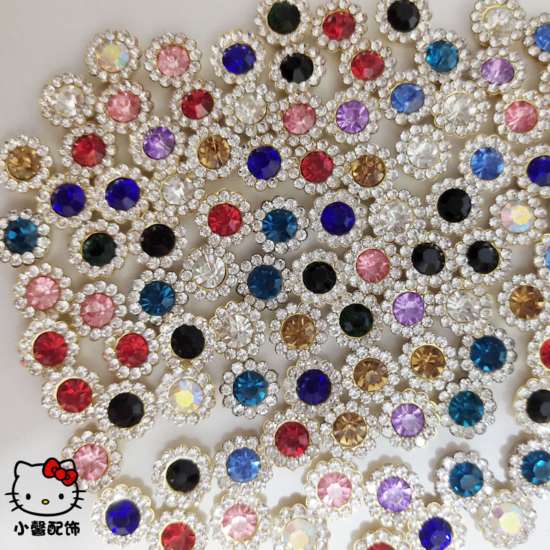 Colorful rhinestone sunflower heart handmade mermaid doll accessories flower diamond bow hair ornament diamond ornament diy ornament