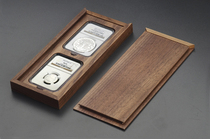Old Money Zhuang Black Walnuts Full Solid Wood (Bright Vegetarian Noodles) NGC Rating Coin Double-Loaded Collection Box Personalized Design