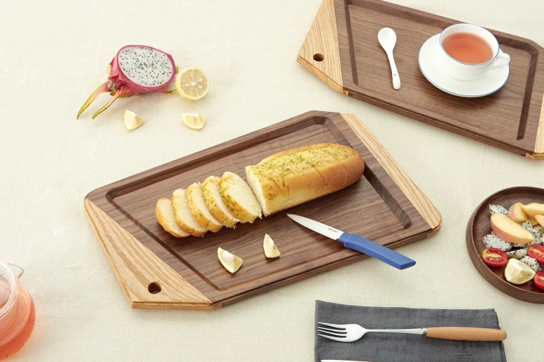 Hi pallet gỗ óc chó Khay gỗ hình chữ nhật Bánh mì cốc ăn sáng cốc cà phê khay gỗ phong cách Nhật Bản - Tấm khay trà bằng gỗ