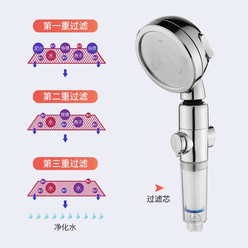 Во кражу душевого распылителя фильтрация насадки для душа очищенной воды из воды, ванна, нажимайте дождь, насадка для душа с высоким давлением.