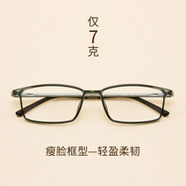 Square black frame glasses Ultra-light tr90 retro Korean version of the tide small frame myopia glasses male literary glasses frame female flat light