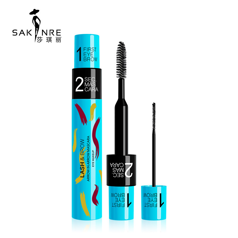 Waterproof woman in Sakiri Arrow Makeup without dizziness and long crypto-curled double-headed fine mascara waterproof