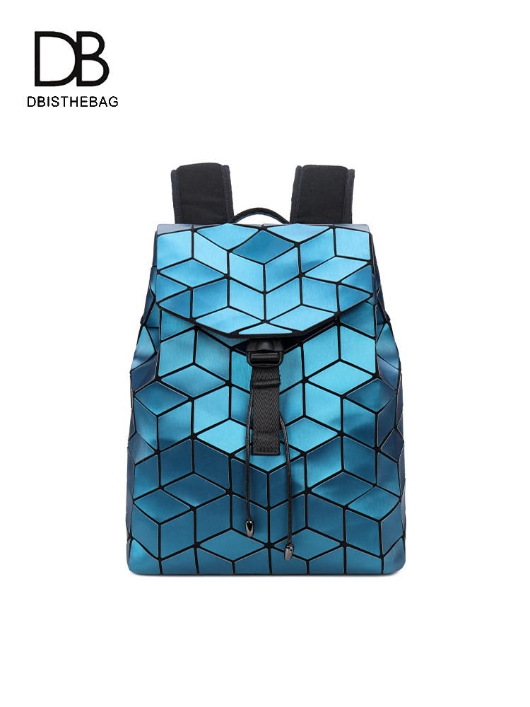 Shoulder bag women's fashion 2021 new large capacity Korean version splicing geometric Lingge personality backpack