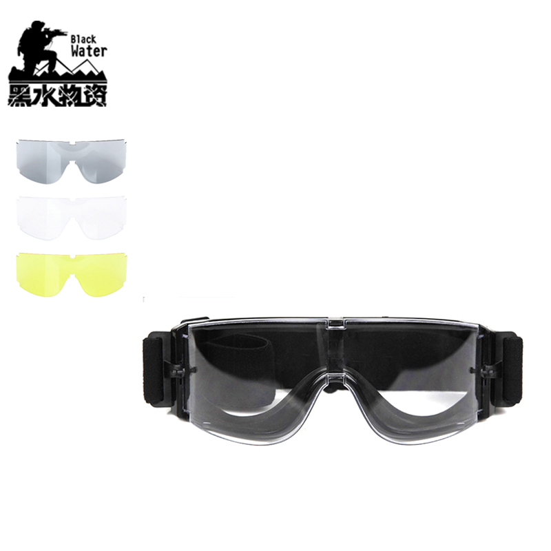 Men and women CS outdoor equipment X800 goggles thickened 3 lens camouflage boxed protective goggles anti-fog anti-impact bulletproof