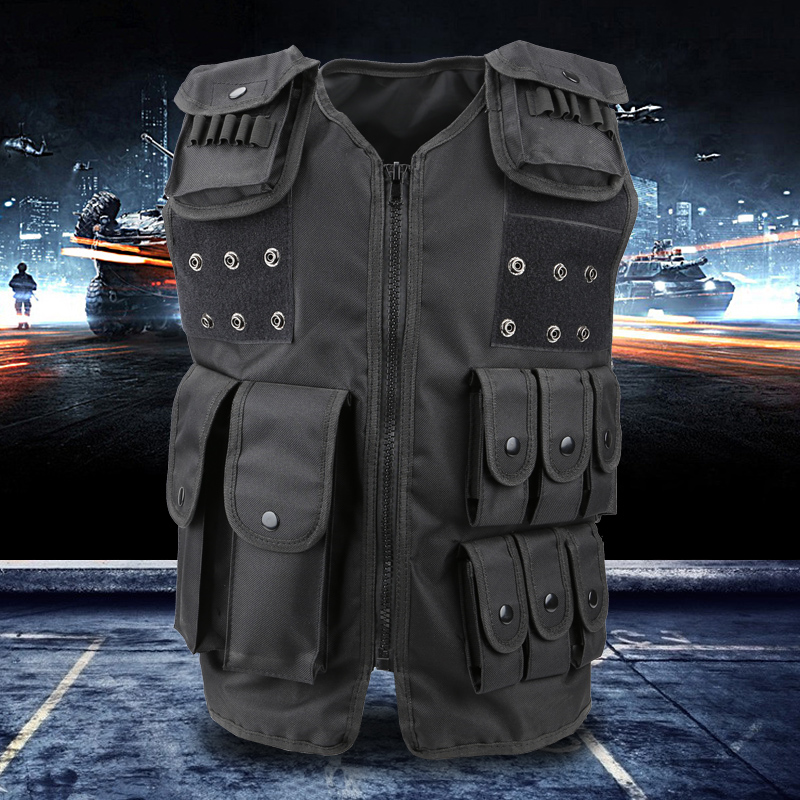 Collarless tactical vest vest outdoor military fans riding multi-pocket security combat vest male carrying tactical equipment