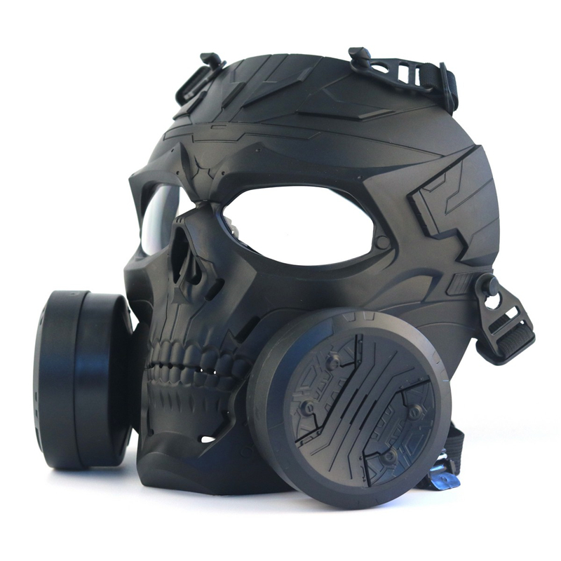 M10 Mechanical Skull Skull Ghost Tactical Mask Double Fan Full Face Suction bullet CS Protective gas mask Model function