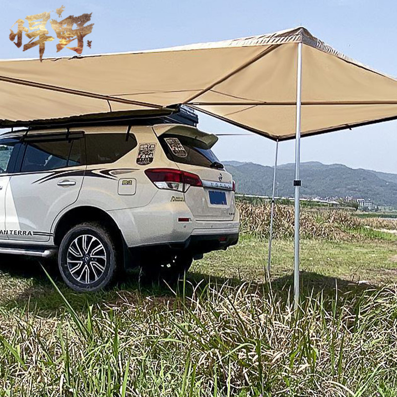 Outdoor off-road car side tent 270-degree side tent canopy car awning car roof side fan-shaped rain canopy