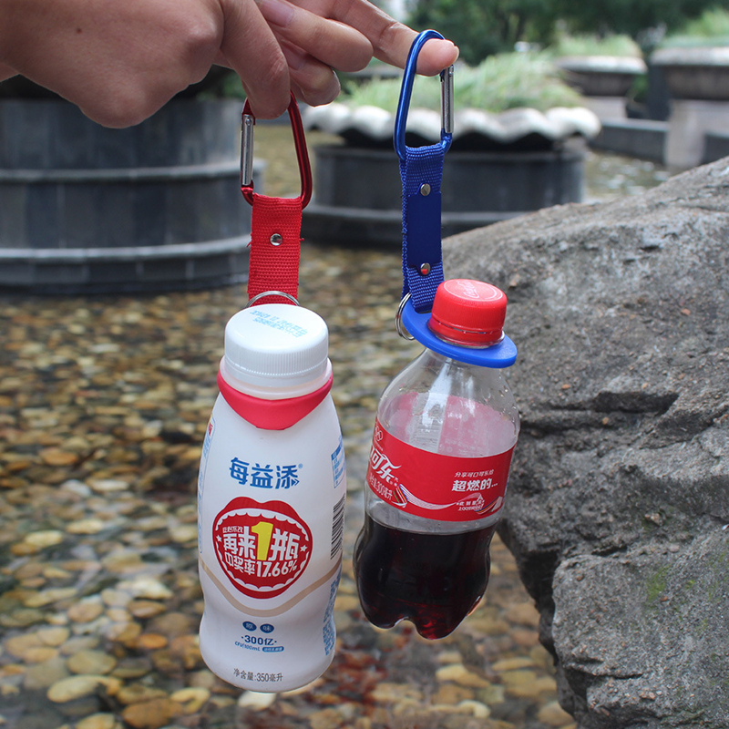 Outdoor hiking water bottle buckle mineral water hanging buckle drink water bottle water cup silicone buckle belt backpack hook accessories