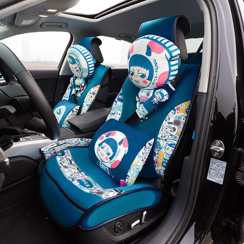 Karinunu cartoon car seat cushion four seasons universal seat cushion ins Net red goddess special seat cover car cushion