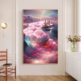 Розовая облако морское ход поперечного удара новое крыльцо для гостиной плохое издание слегка мечта о вышивке Wonderland