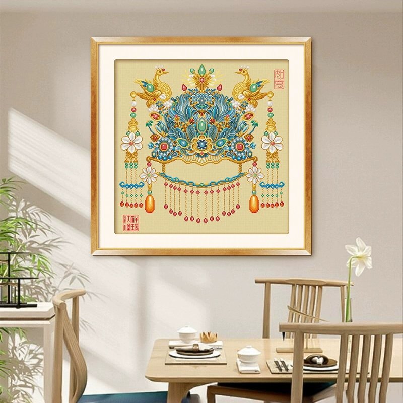 Корона Феникса, вышивка крестиком, новинка 2025 года, гостиная высокого класса, маленькая веранда, спальня, столовая, ретро благородный набор для вышивания Изображение 1