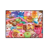 Пончик, новый продукт, вышивка крестиком, 2025, новая нить для вышивания, гостиная, ресторан, кофе, десерт, маленькие кусочки, высококачественная ручная вышивка