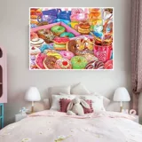 Пончик, новый продукт, вышивка крестиком, 2025, новая нить для вышивания, гостиная, ресторан, кофе, десерт, маленькие кусочки, высококачественная ручная вышивка