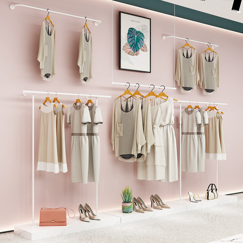 Golden Marriott clothing store display rack women's clothing store hanging ceiling hanging hanger children's clothing store wall hanging pole adjustable