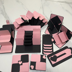 Three-Dimensional Book DIY Machine Joint Birthday Gift High-Value Finished Stereo Photo Album Black Powder Set