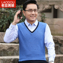 Spring middle-aged and elderly shirt men long sleeve father shirt fake two 40-50 year old middle-aged men loose clothes