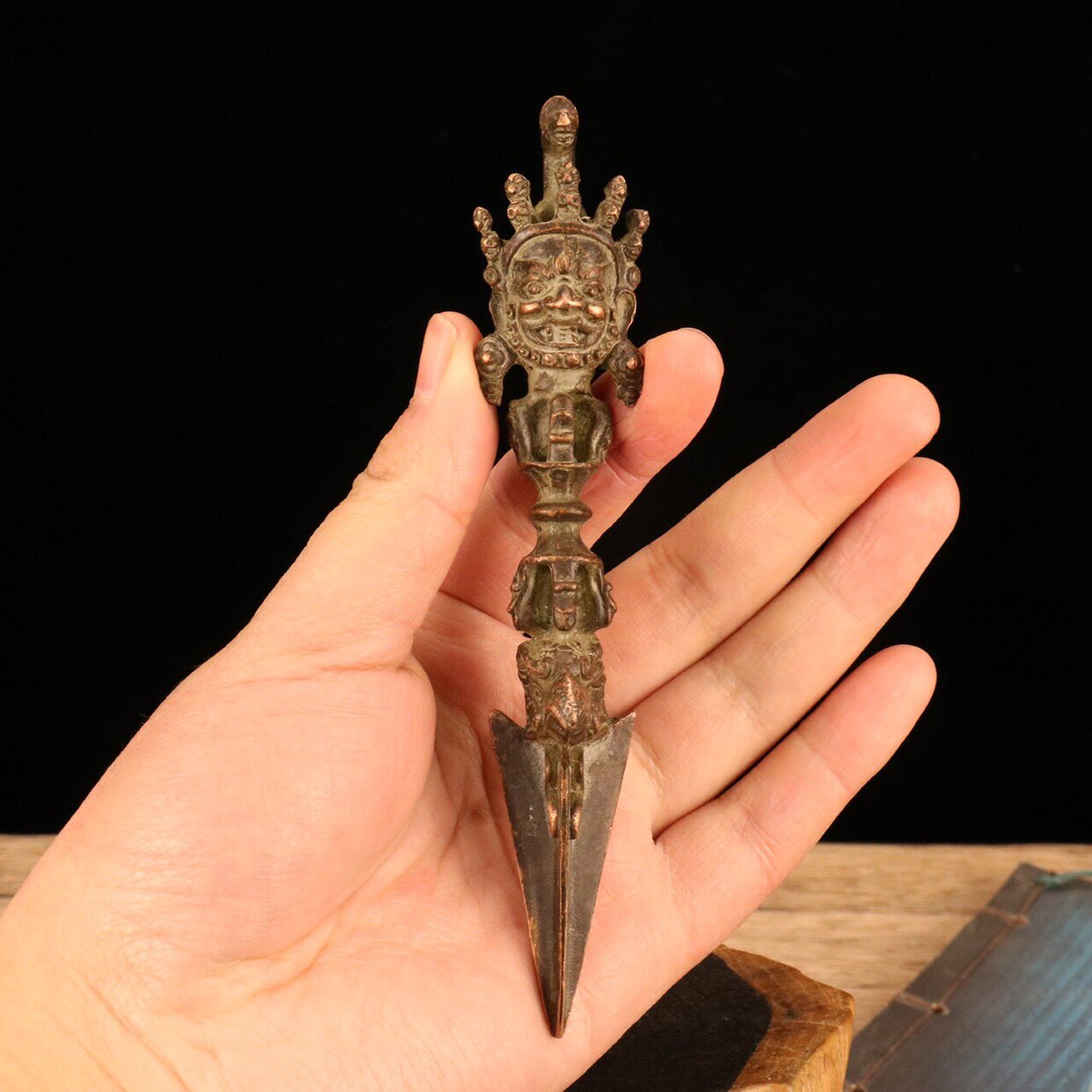 純銅法器馬頭明王黃銅金剛杵底座佛教法器降魔杵十字金剛斧-Taobao-Tmall