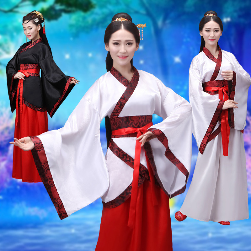 New ancient dress Performance Costume Hanfu women's improved song Costume Collar Han Dynasty Stage Costume Out of Classical Dance Skirt Dress