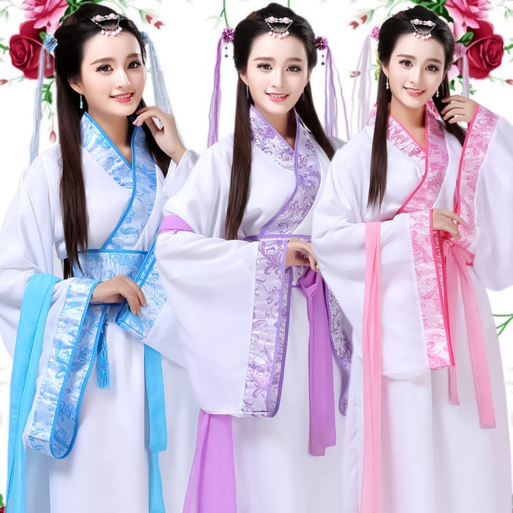 Ancient Dress Fairy Costumes Flutter and wide sleeves Stage Costume Guzheng Dance Plays Out of Ancient Improved Handmaid's Skirt Summer