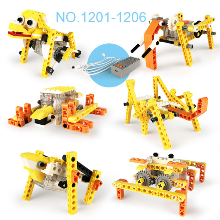 ten thousand grids 1201-1206 more than 1201-1206 pieces of assembled science and technology teaching aids animal machinery building blocks children puzzle DIY toys
