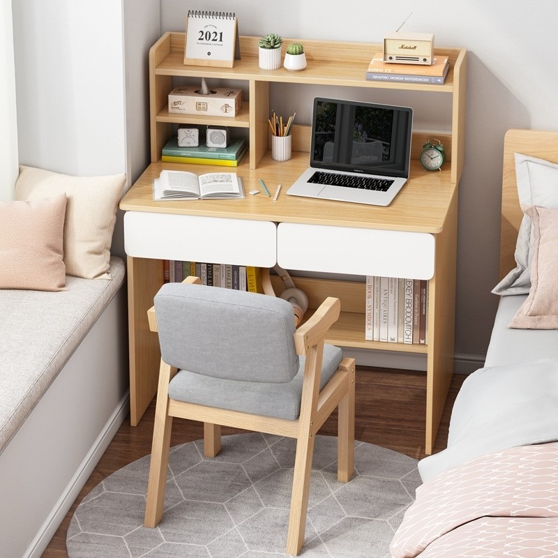 60 80 long high school student desk chair set of bookshelf combination writing desk girl bedroom simple ins student