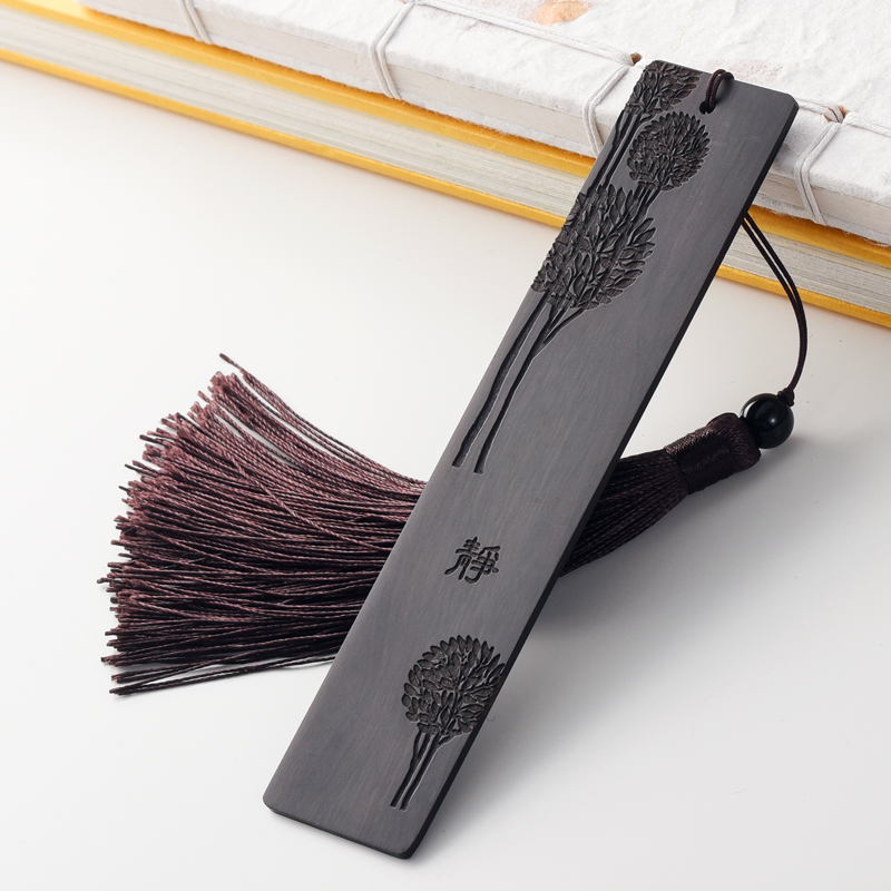 Retro Chinese Redwood Ruffy Roots Bookmark Creative Honolulu Exquisite Bookmark Engraved to Teachers Students Gifts School Prize Customized Business Gifts for Company Business Gifts