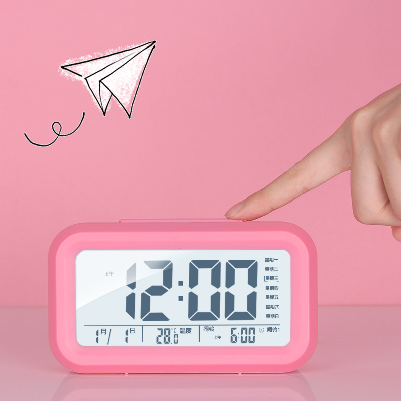 Luminous silent bedroom bed clock Small alarm clock Creative student Smart clock Multi-functional children's music electronic clock