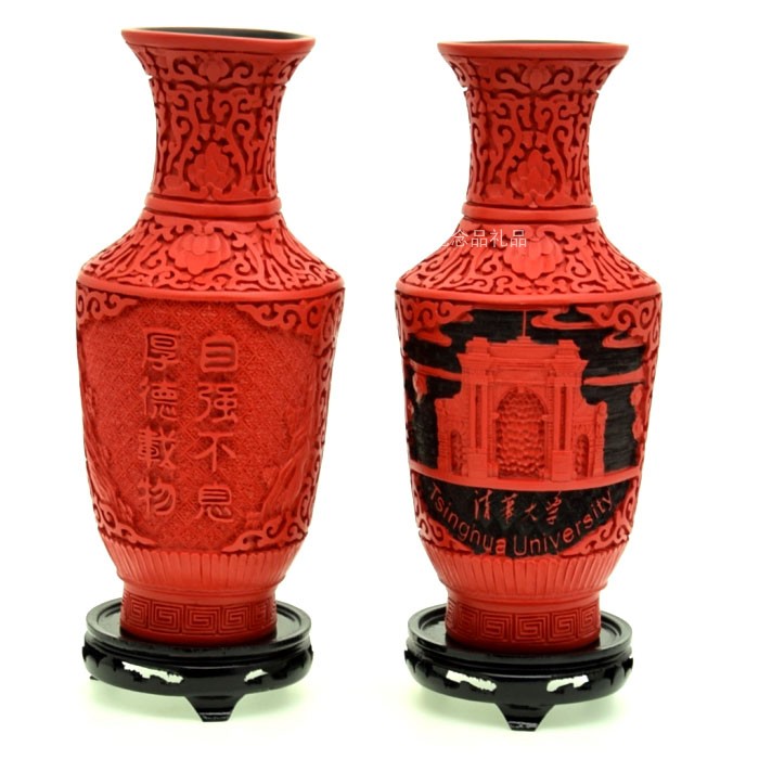 Tsinghua University Souvenir Lacquer Ware Vase Swing Piece Pen Holder Gift Campus Gift send teacher to school for office use