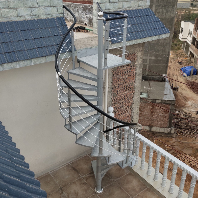 2021 manufacturer direct sale balcony overall custom midpost outdoor rotating rain-proof anti-slip stairs outdoors