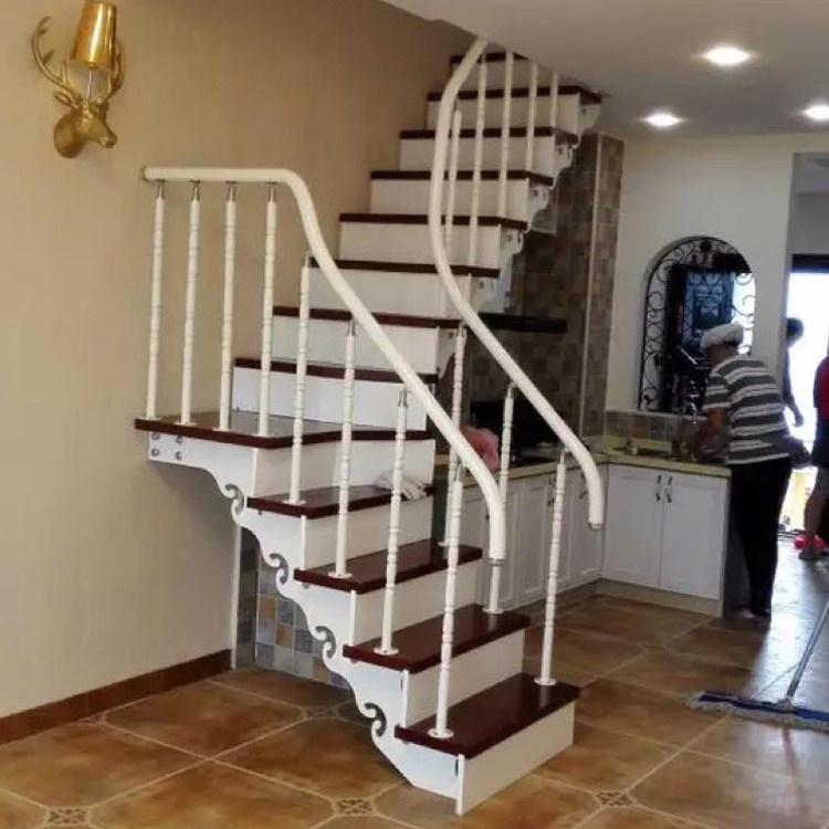 New Pint 100 Yao Stairway Indoor Duplex Penthouse Steel Wood Double Beam Risers Custom Original Design 2022 Straight Ladder Integral