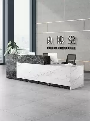 White company front desk desk Training institution cash register counter Hotel welcome desk Reception bar Creative