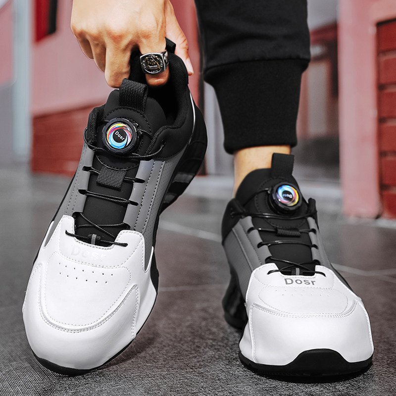 Rotating Button Men's Shoes 2026 New Winter Casual Soft-Soled Running Sports Men's Versatile Height-Increasing Dad Sneakers